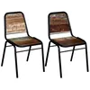 Image de Chaises à manger lot de 2 bois de récupération solide