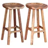 Image de Tabourets de bar lot de 2 bois d acacia massif