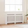 Image de Cache-radiateur - vidaXL - 172 cm - MDF - Blanc - Design à lattes moderne