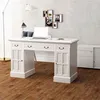 Image de vidaXL Bureau à double piédestal Blanc 140 x 48 x 80 cm