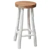 Image de Chaise de bar vidaxl interieur non pliable H. 76 cm en teck bois