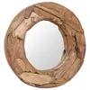 Image de vidaXL Decoratieve spiegel rond 60 cm teakhout244560