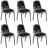 Image de Lot de 6 chaise vidaxl H. 88 cm non pliable interieur en acier noir