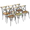 Image de Lot de 6 chaise vidaxl H. 84 cm non pliable en bois massif interieur