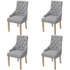 Image de Lot de 4 chaise vidaxl interieur non pliable en plastique H. 95.5 cm gris