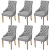 Image de Lot de 6 chaise vidaxl H. 95.5 cm non pliable en plastique interieur gris