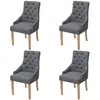 Image de Lot de 4 chaise vidaxl en plastique non pliable interieur H. 95.5 cm gris