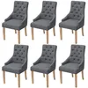 Image de Lot de 6 chaise vidaxl H. 95.5 cm non pliable interieur en plastique gris