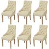 Image de Chaises à manger lot de 6 crème tissu