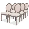Image de Chaises à manger lot de 6 crème tissu