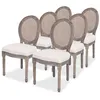 Image de Lot de 6 chaise vidaxl en plastique non pliable interieur H. 95.5 cm beige