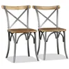 Image de Chaises à manger lot de 2 bois solide de manguier