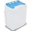 Image de vidaXL - Laveuse/essoreuse - largeur : 57.5 cm - profondeur : 34 cm - hauteur : 65 cm - chargement par le dessus - 3.6 kg - 800 tours/min - blanc/bleu
