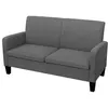 Image de vidaXL Canapé à 2 places 135 x 65 x 76 cm Gris foncé