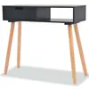 Image de Table console Bois de pin massif 80 x 30 x 72 cm Noir