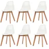 Image de Chaises à manger lot de 6 Blanc Plastique