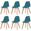 Image de Lot de 6 chaise vidaxl H. 83 cm non pliable interieur en plastique bleu