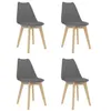 Image de Lot de 4 chaise vidaxl interieur non pliable en plastique H. 83 cm gris