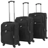 Image de Ensemble de valises souples - vidaXL - 3 pcs - Noir - Tissu Oxford - Roulettes 360°