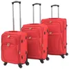 Image de Jeu de valises souples - vidaXL - 3 pcs - Rouge - Imperméable - 4 roulettes - Grand format