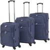 Image de Jeu de valises souples - vidaXL - 3 pcs - Bleu marine - Imperméable - Nylon