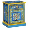 Image de vidaXL Table de Chevet Table de Nuit Armoire de Chevet Armoire de Lit Chambre Maison Intérieur Turquoise Peinture à la Main Bois de Manguier Massif