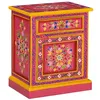 Image de vidaXL Table de Chevet Table de Nuit Armoire de Chevet Armoire de Lit Chambre Maison Intérieur Rose Peinture à la Main Bois de Manguier Massif