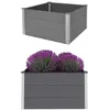 Image de Jardinière - WPC - 100 x 100 x 54 cm - Gris - Composite bois-plastique - Carré