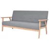 Image de vidaXL Canapé à 3 places Tissu Gris clair