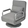 Image de Fauteuil pivotant et canapé lit Gris clair Tissu