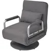 Image de Fauteuil pivotant et canapé lit gris foncé tissu