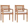 Image de Chaises Batavia lot de 2 avec coussins Bois de teck solide