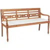 Image de vidaXL Bank Batavia met kussens 150 cm teakhout43058