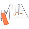 Image de Ensemble de balançoire - vidaXL - 91359 - 3 sièges - Toboggan 183 cm - Acier et plastique