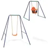 Image de vidaXL Balançoire Simple 2-en-1 et Balançoire pour Tout-petits Orange Portique 91362