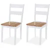 Image de Chaises à manger lot de 2 blanc bois d hévéa massif
