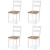 Image de Chaises à manger lot de 4 blanc bois d hévéa massif