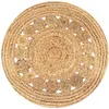 Image de vidaXL Tapijt met ontwerp rond 90 cm gevlochten jute245342