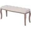 Image de vidaXL Banc Lin Bois massif 110 x 38 x 48 cm Blanc crème