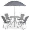 Image de Salon de jardin Vidaxl acier gris 6 pieces 4 personnes