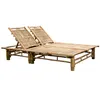 Image de Chaise longue vidaxl en bambou marron H. 87 cm L. 200 cm non empilable non pliable