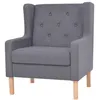 Image de vidaXL Fauteuil Tissu Gris