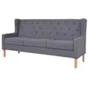 Image de vidaXL Canapé à 3 places Tissu Gris