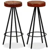 Image de Tabourets de bar lot de 2 cuir véritable