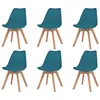 Image de Lot de 6 chaise vidaxl interieur non pliable en plastique H. 83 cm bleu