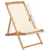 Image de vidaXL Teck Chaise de Terrasse Couleur Crème Chaise de Balcon Meuble de Jardin