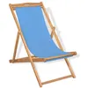 Image de vidaXL Teck Chaise de Terrasse Bleu Chaise de Balcon Meuble de Jardin Camping