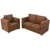 Image de Ensemble de canapés 2 pcs cuir daim synthétique
