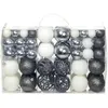 Image de vidaXL 100x Boules de Noël Blanc/Gris Ornements Sapin Arbre Décor Fête Maison