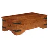 Image de Table basse Bois d acacia solide avec finition miel 110x55x35cm